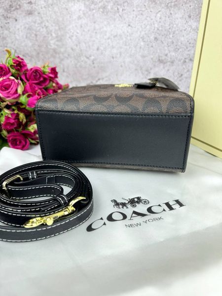 Сумка в стилі Coach Cally Black/Brown P9025 фото
