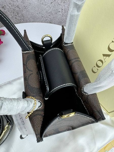 Сумка в стилі Coach Cally Black/Brown P9025 фото