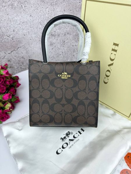Сумка в стилі Coach Cally Black/Brown P9025 фото