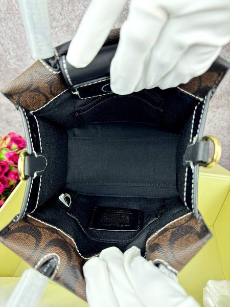 Сумка в стилі Coach Cally Black/Brown P9025 фото