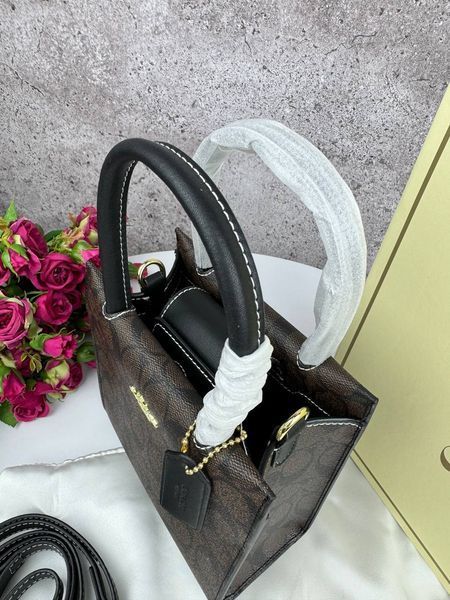 Сумка в стилі Coach Cally Black/Brown P9025 фото