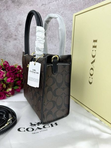 Сумка в стилі Coach Cally Black/Brown P9025 фото