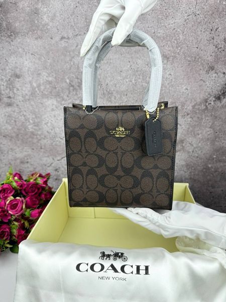 Сумка в стилі Coach Cally Black/Brown P9025 фото