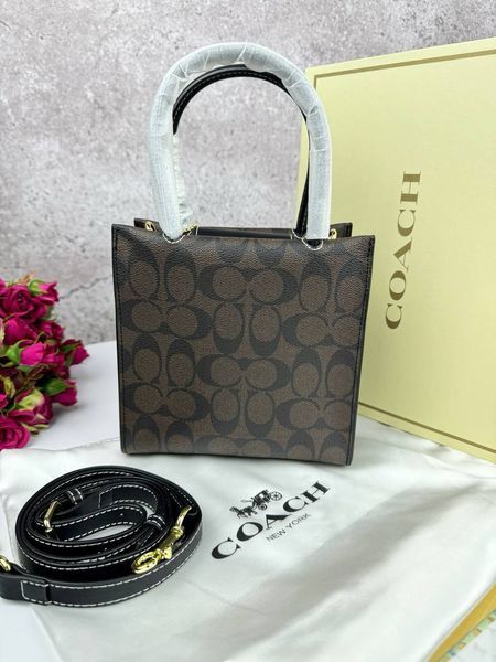 Сумка в стилі Coach Cally Black/Brown P9025 фото