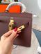 Сумка в стилі Hermes Kelly 25 Chocolate Gold P15048 фото 7