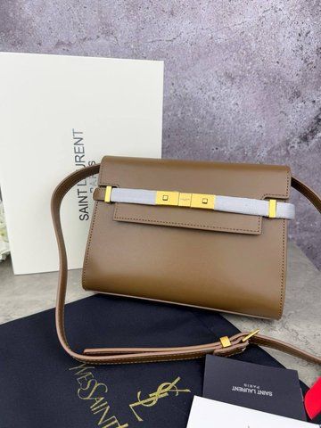 Сумка в стилі Yves Saint Laurent Manhattan Brown Gold P5032 фото