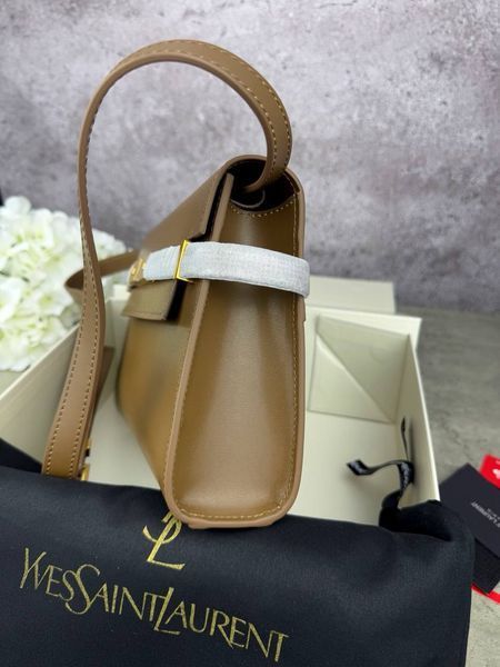 Сумка в стилі Yves Saint Laurent Manhattan Brown Gold P5032 фото