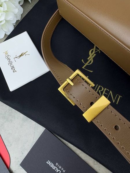 Сумка в стилі Yves Saint Laurent Manhattan Brown Gold P5032 фото