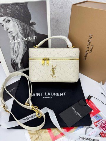 Сумка в стилі Yves Saint Laurent Gaby vanity Milk/Gold P5040 фото