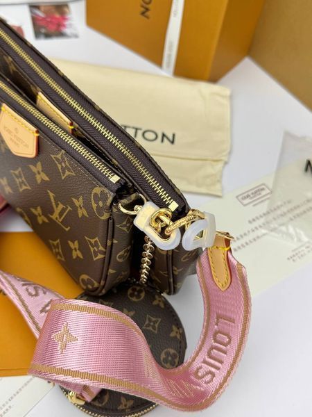 Модель в стилі Louis Vuitton Multi Pochette Brown/Pink P1053 фото