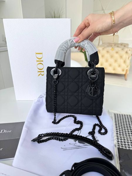 Сумка в стилі Dior Lady Mini Total Black P6066 фото