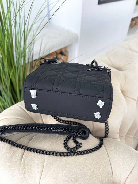 Сумка в стилі Dior Lady Mini Total Black P6066 фото