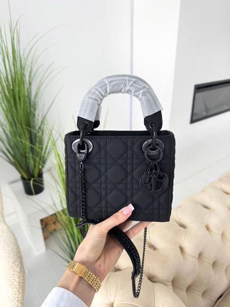 Сумка в стилі Dior Lady Mini Total Black P6066 фото
