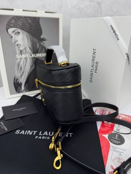 Сумка в стилі Yves Saint Laurent Gaby vanity Black/Gold P5037 фото