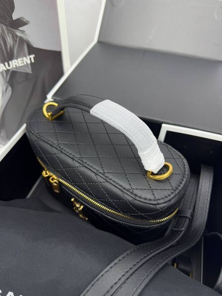 Сумка в стилі Yves Saint Laurent Gaby vanity Black/Gold P5037 фото