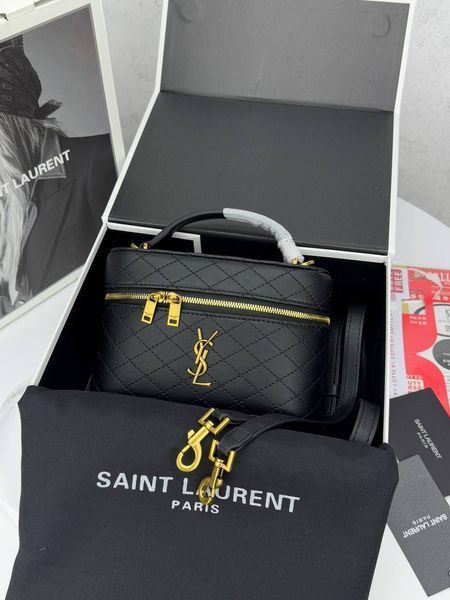 Сумка в стилі Yves Saint Laurent Gaby vanity Black/Gold P5037 фото