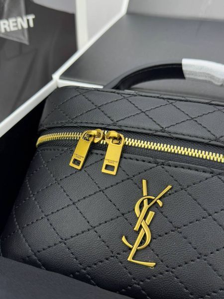 Сумка в стилі Yves Saint Laurent Gaby vanity Black/Gold P5037 фото