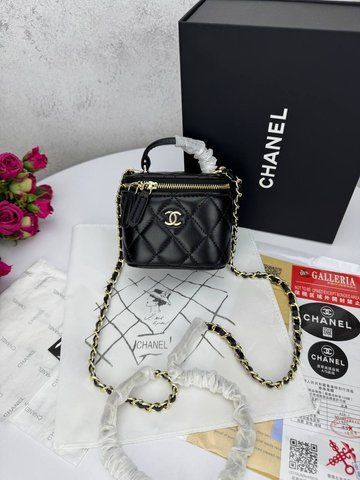 Модель в стилі Chanel mini Black (з дзеркалом) 10 см P10080 фото