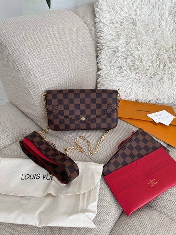 Сумка в стилі Louis Vuitton Felicie Pochette Brown 21,5 см P1051 фото
