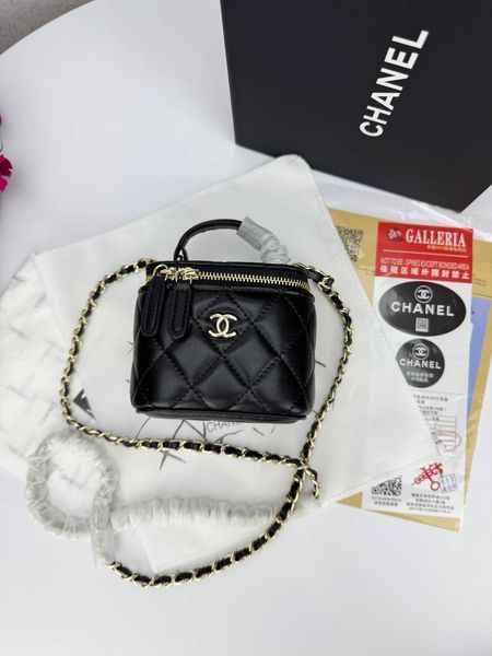 Модель в стилі Chanel mini Black (з дзеркалом) 10 см P10080 фото