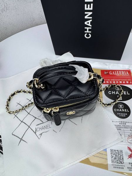 Модель в стилі Chanel mini Black (з дзеркалом) 10 см P10080 фото