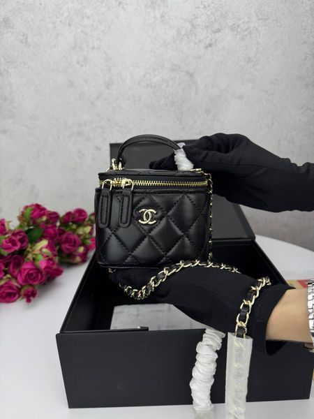 Модель в стилі Chanel mini Black (з дзеркалом) 10 см P10080 фото