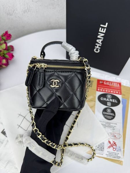 Модель в стилі Chanel mini Black (з дзеркалом) 10 см P10080 фото