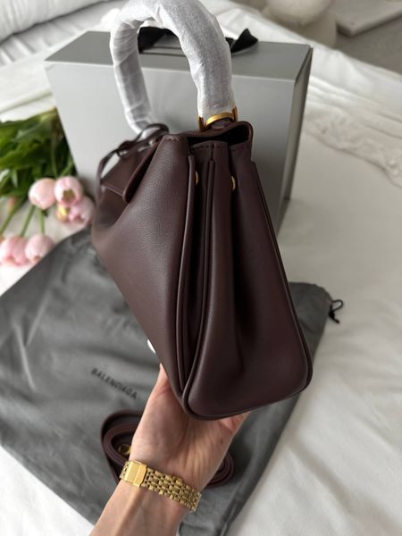 Сумка в стилі Balenciaga Rodeo Chocolate Gold P18027 фото