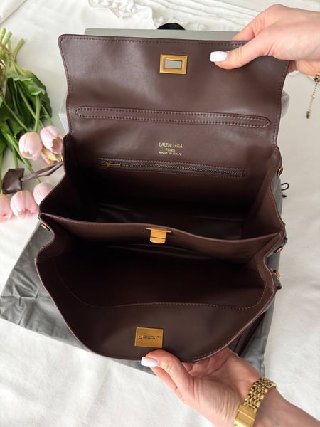 Сумка в стилі Balenciaga Rodeo Chocolate Gold P18027 фото