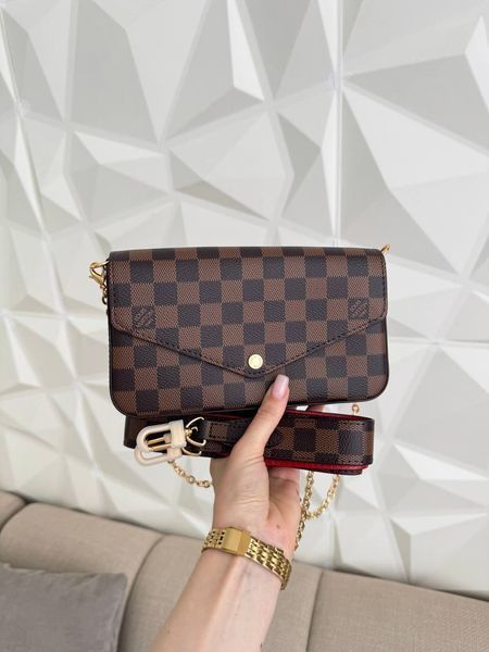 Сумка в стилі Louis Vuitton Felicie Pochette Brown 21,5 см P1051 фото