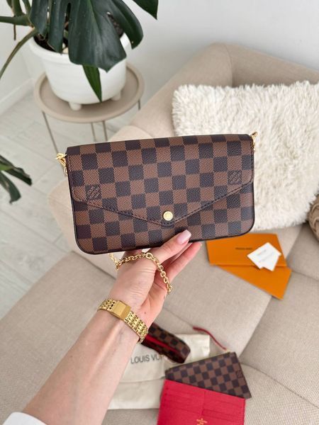 Сумка в стилі Louis Vuitton Felicie Pochette Brown 21,5 см P1051 фото