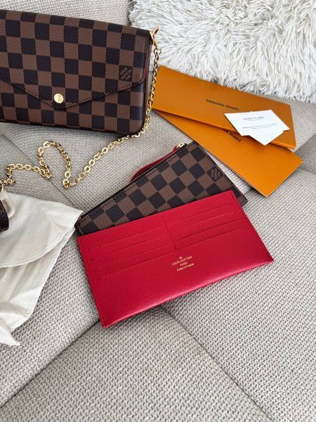 Сумка в стилі Louis Vuitton Felicie Pochette Brown 21,5 см P1051 фото