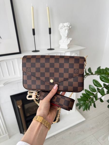 Сумка в стилі Louis Vuitton Felicie Pochette Brown 21,5 см P1051 фото