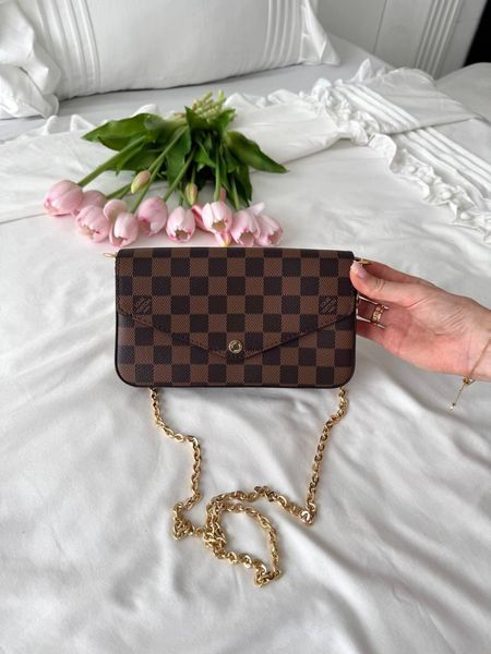 Сумка в стилі Louis Vuitton Felicie Pochette Brown 21,5 см P1051 фото