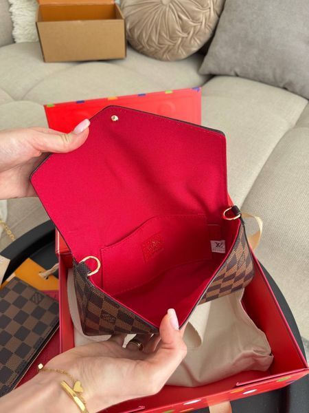 Сумка в стилі Louis Vuitton Felicie Pochette Brown 21,5 см P1051 фото