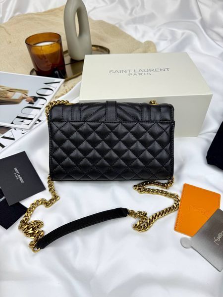 Сумка в стилі  Yves Saint Laurent Envelope Black Gold P5045 фото