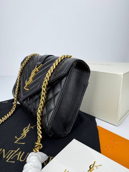 Сумка в стилі  Yves Saint Laurent Envelope Black Gold P5045 фото