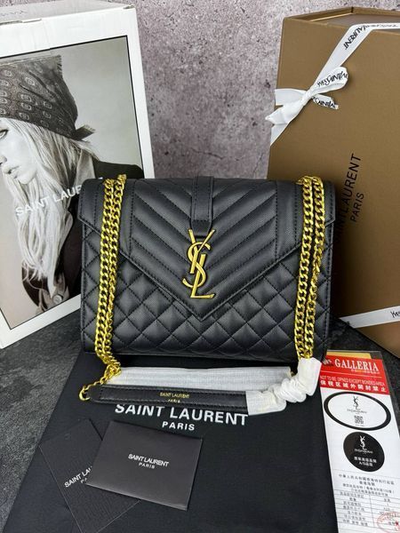 Сумка в стиліYves Saint Laurent Envelope Black Gold  P5025 фото