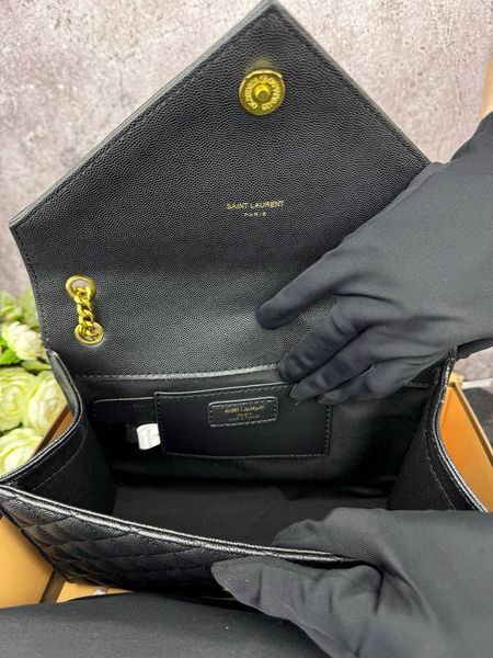 Сумка в стиліYves Saint Laurent Envelope Black Gold  P5025 фото