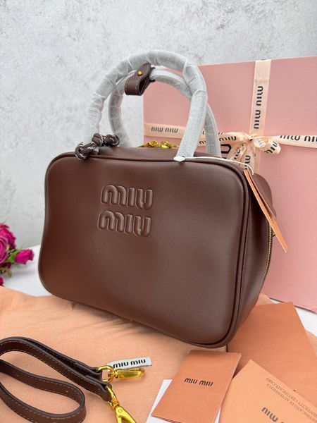 Сумка в стилі Miu Miu Brown P17022  фото