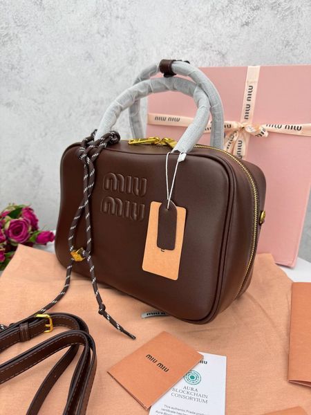 Сумка в стилі Miu Miu Brown P17022  фото