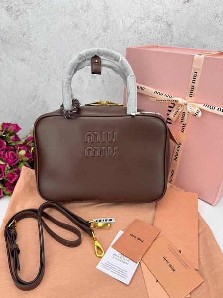 Сумка в стилі Miu Miu Brown P17022  фото
