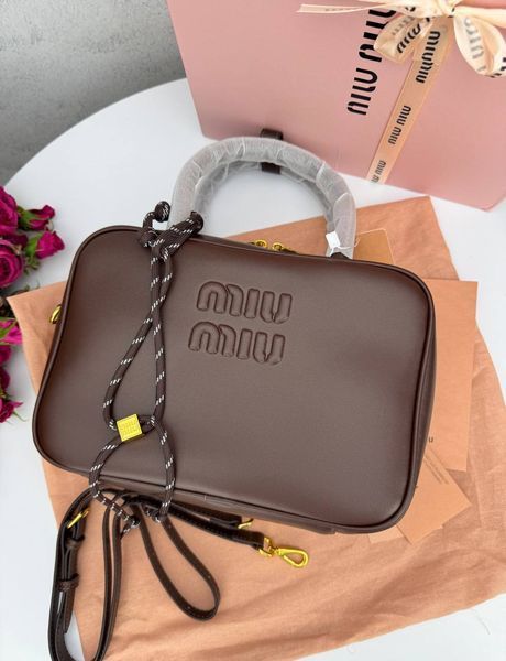 Сумка в стилі Miu Miu Brown P17022  фото