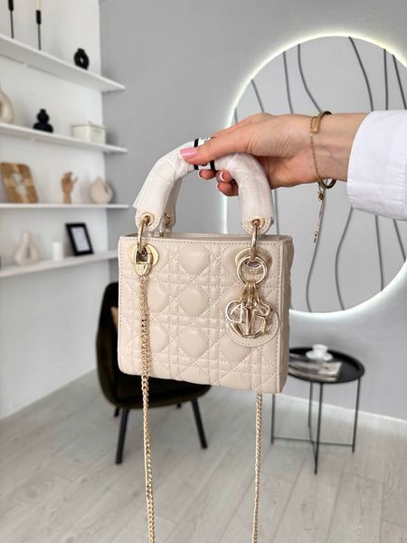 Сумка в стилі  Dior Lady Beige Gold P6062 фото