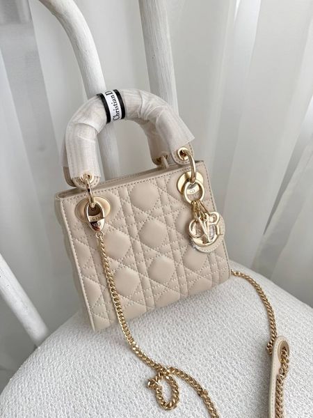 Сумка в стилі  Dior Lady Beige Gold P6062 фото