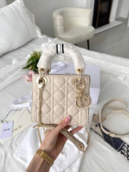 Сумка в стилі  Dior Lady Beige Gold P6062 фото