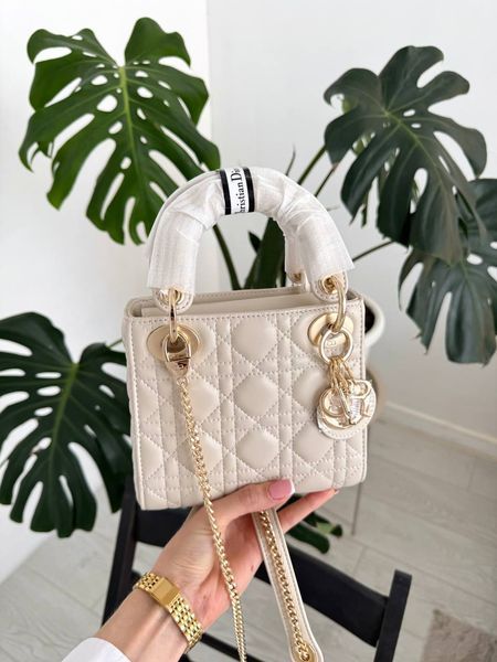 Сумка в стилі  Dior Lady Beige Gold P6062 фото