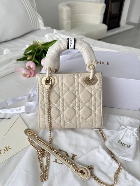 Сумка в стилі  Dior Lady Beige Gold P6062 фото