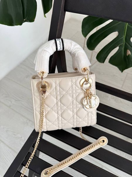 Сумка в стилі  Dior Lady Beige Gold P6062 фото