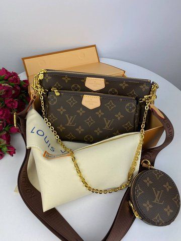 Модель в стилі Louis Vuitton Multi Pochette Brown 24 см P1003 фото